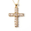 Copper Simple Style Classic Style Inlay Cross Rhinestones Pendant Necklace