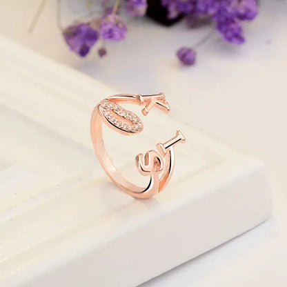 Copper Simple Style Classic Style Inlay Solid Color Rhinestones Rings