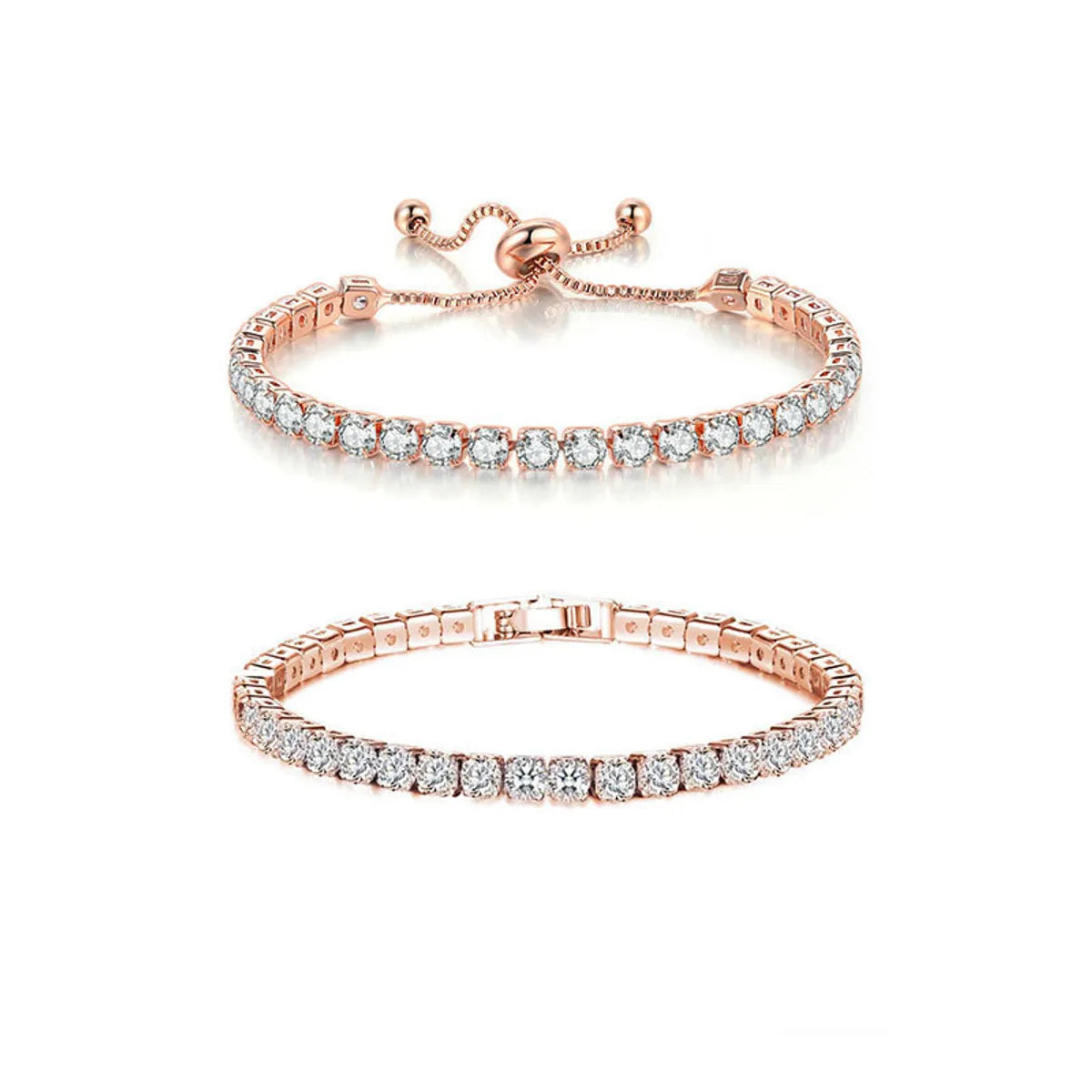 Copper Simple Style Classic Style Inlay Solid Color Zircon Bracelets