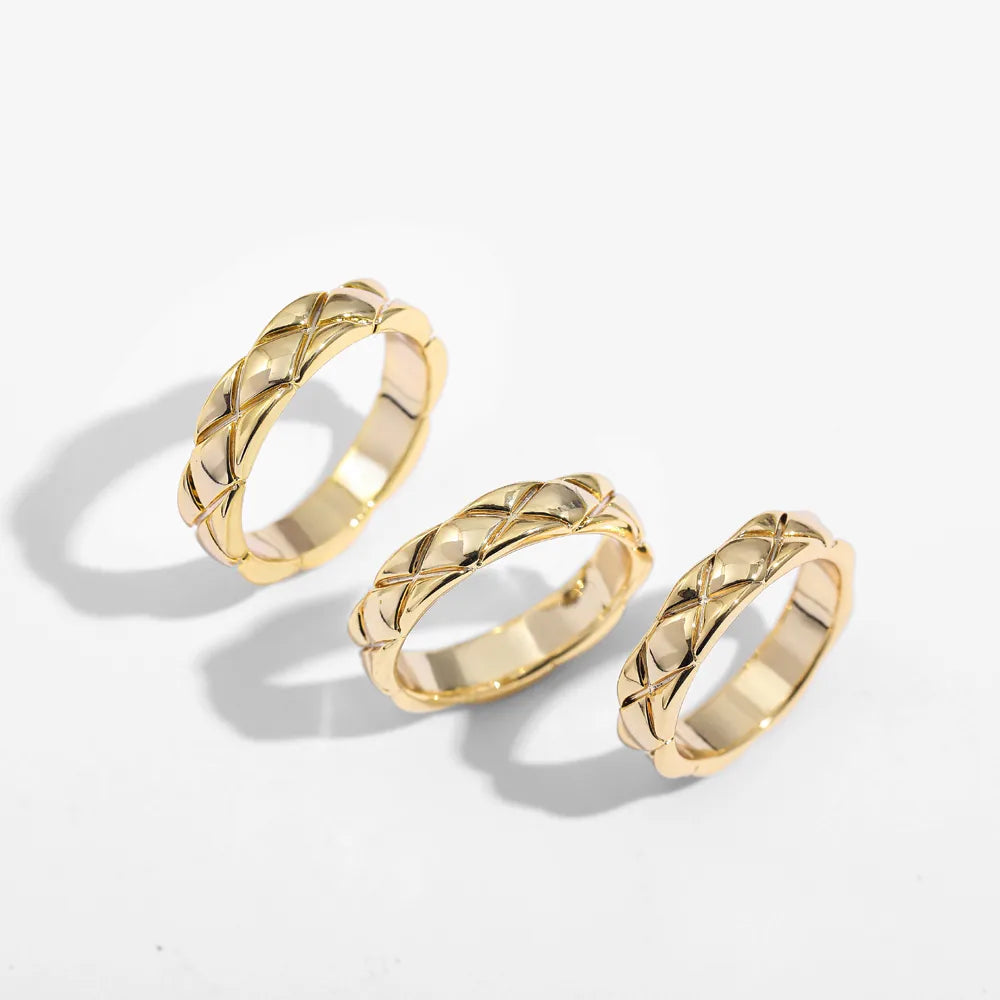 Copper Simple Style Classic Style Lingge Rings