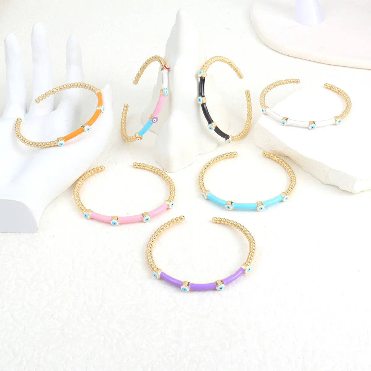 Copper Simple Style Classic Style Plating Color Block Bangle