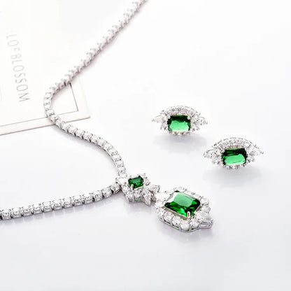 Copper Simple Style Classic Style Solid Color Inlay Zircon Jewelry Set