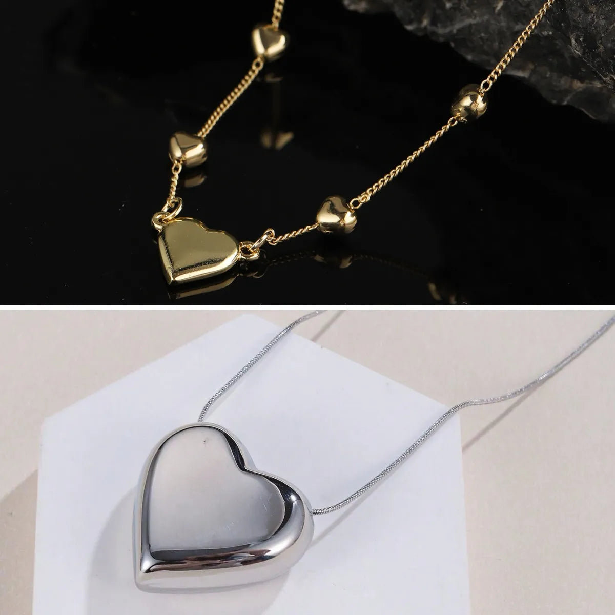 Copper Simple Style Heart Shape Plating Pendant Necklace