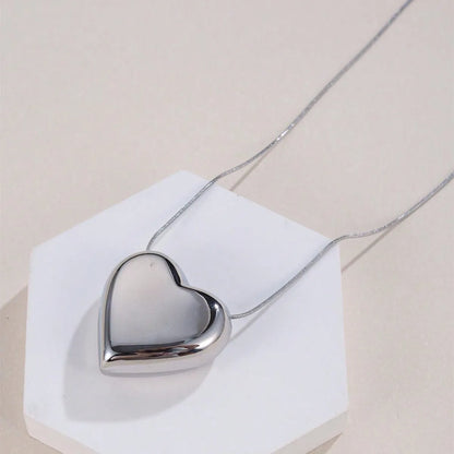 Copper Simple Style Heart Shape Plating Pendant Necklace