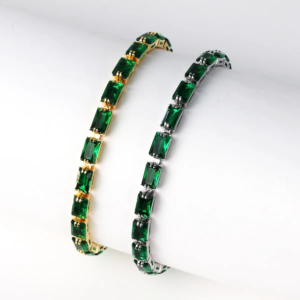 Copper Simple Style Inlay Round Zircon Bracelets