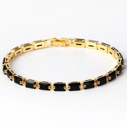 Copper Simple Style Inlay Round Zircon Bracelets