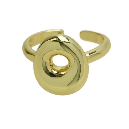 Copper Simple Style Irregular Plating Letter Open Rings