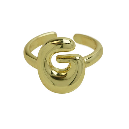 Copper Simple Style Irregular Plating Letter Open Rings