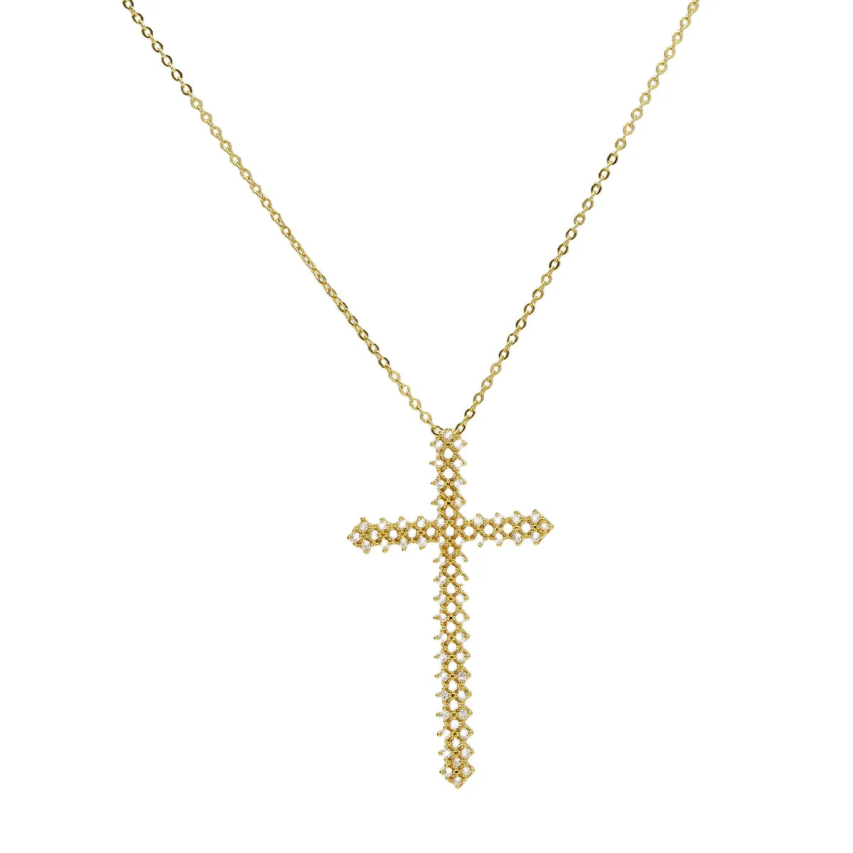 Copper Simple Style Plating Cross Pendant Necklace