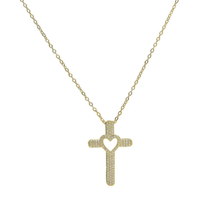 Copper Simple Style Plating Cross Pendant Necklace