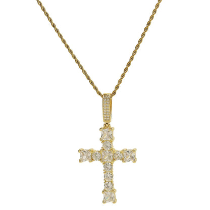 Copper Simple Style Plating Cross Pendant Necklace