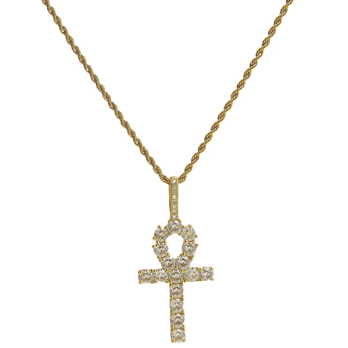 Copper Simple Style Plating Cross Pendant Necklace