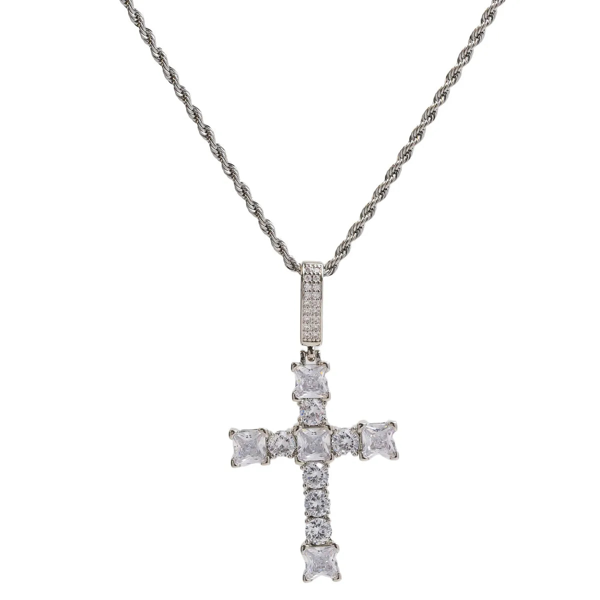 Copper Simple Style Plating Cross Pendant Necklace