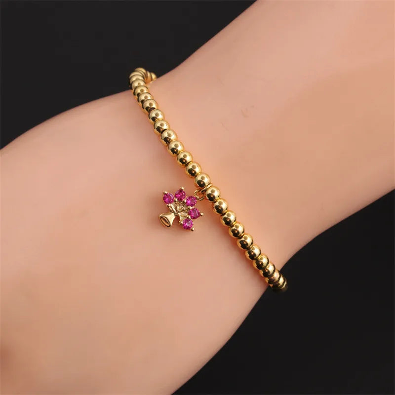 Copper Simple Style Shiny Beaded Inlay Animal Starfish Zircon Bracelets