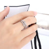 Copper Simple Style Shiny Hollow Out Inlay Circle Zircon Open Rings