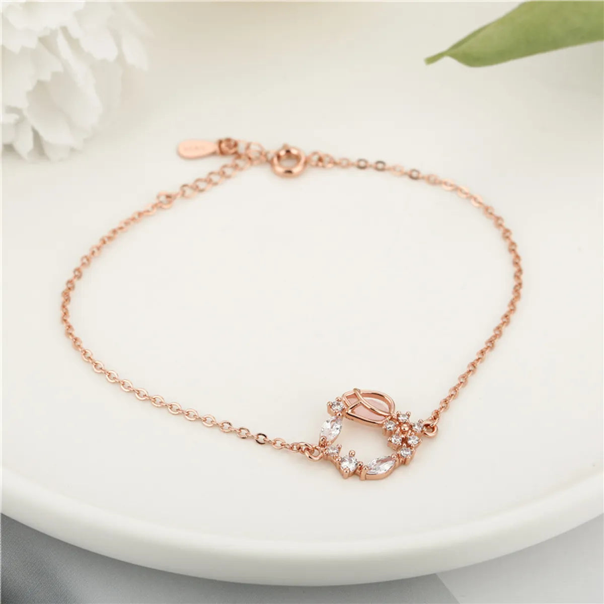 Copper Vintage Style Flower Plating Bracelets