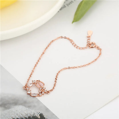 Copper Vintage Style Flower Plating Bracelets