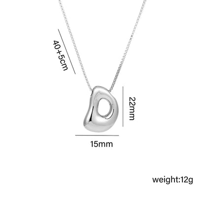 Copper White Gold Plated Basic Plating Letter Pendant Necklace