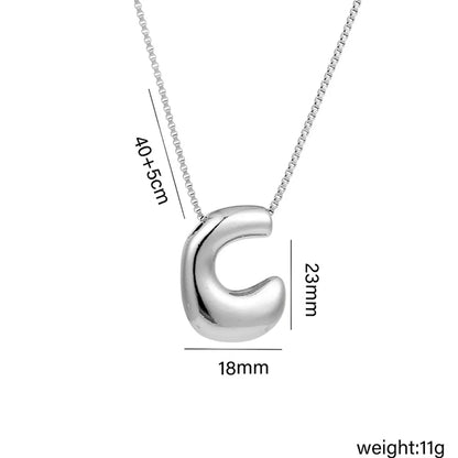 Copper White Gold Plated Basic Plating Letter Pendant Necklace