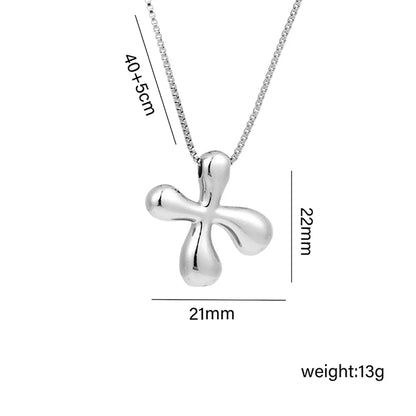 Copper White Gold Plated Basic Plating Letter Pendant Necklace