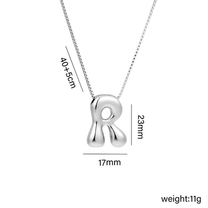 Copper White Gold Plated Basic Plating Letter Pendant Necklace