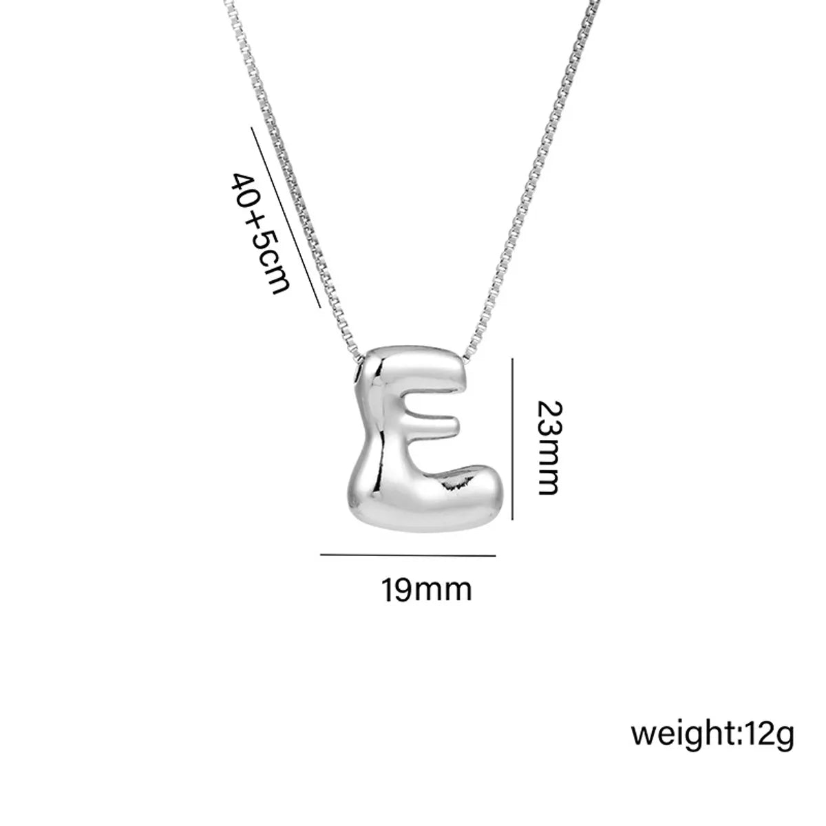 Copper White Gold Plated Basic Plating Letter Pendant Necklace