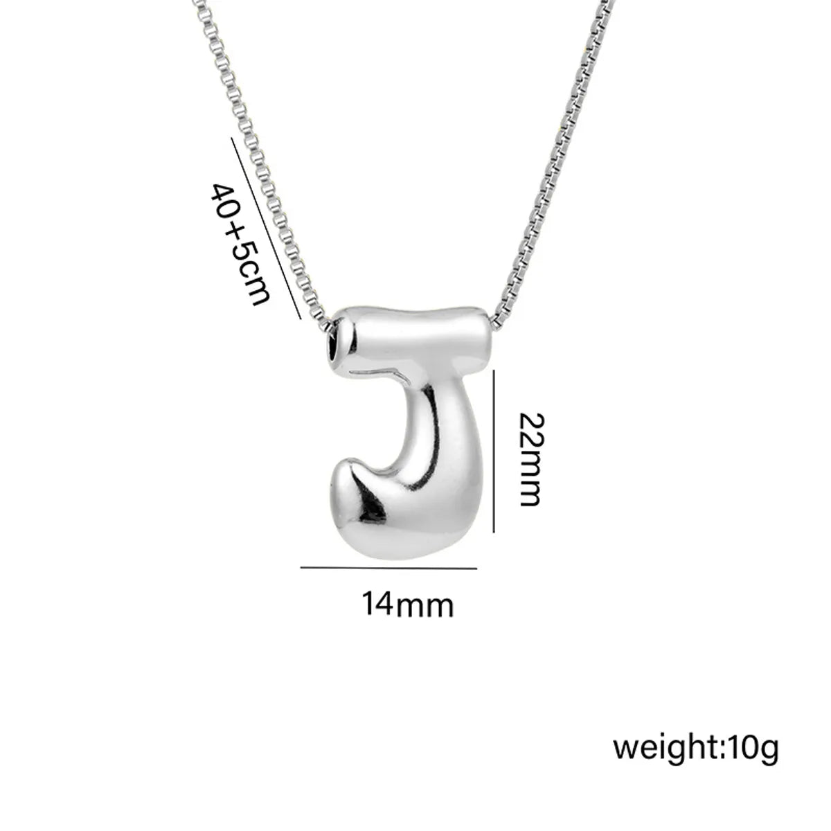 Copper White Gold Plated Basic Plating Letter Pendant Necklace