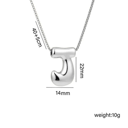 Copper White Gold Plated Basic Plating Letter Pendant Necklace