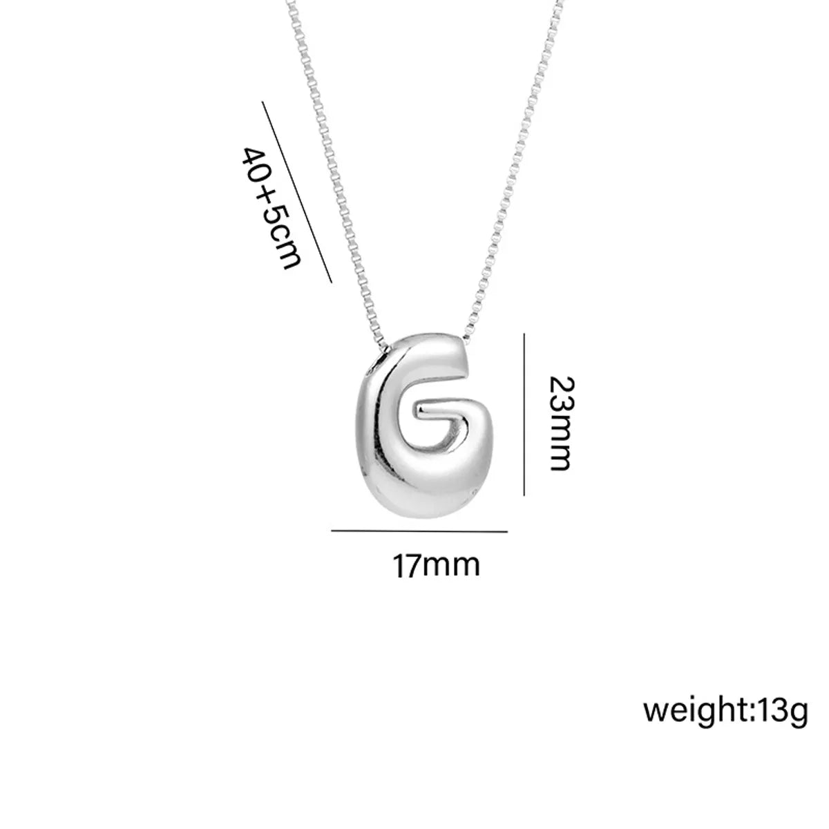 Copper White Gold Plated Basic Plating Letter Pendant Necklace