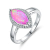 Copper White Gold Plated Gold Plated Plating Inlay Round Opal Zircon Rings