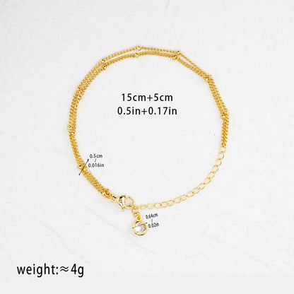 Copper White Gold Plated Gold Plated Simple Style Round Plating Bracelets