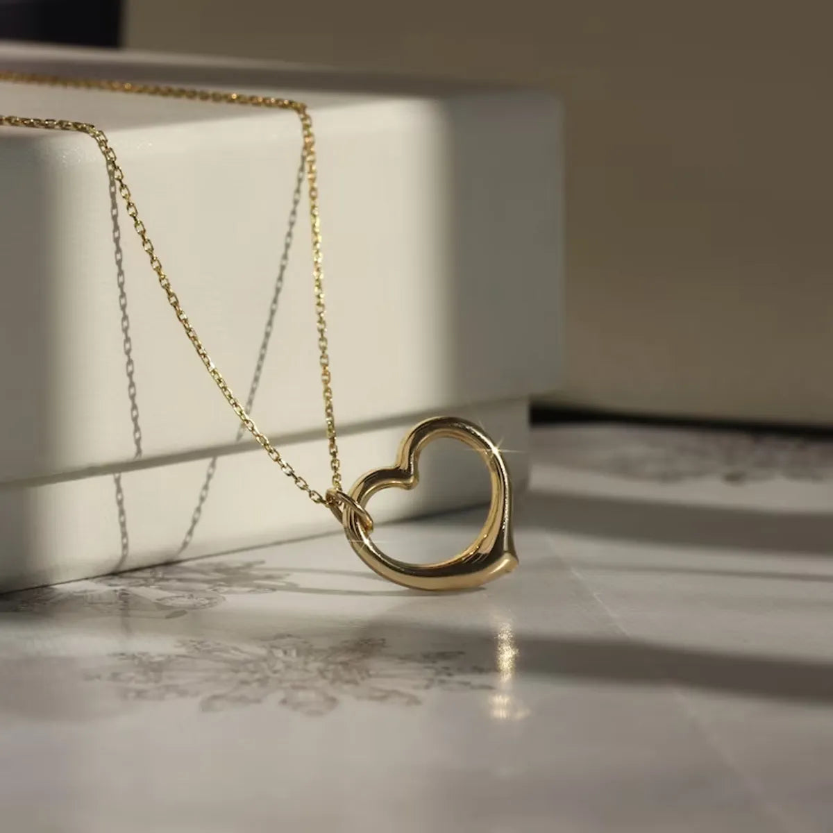 Copper White Gold Plated Gold Plated Simple Style Streetwear Heart Shape Pendant Necklace