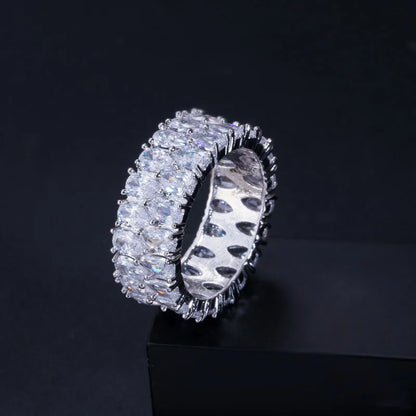 Copper White Gold Plated Rhodium Plated Casual Simple Style Plating Inlay Water Droplets Zircon Rings