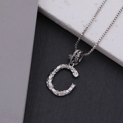 Copper White Gold Plated Simple Style Shiny Letter Inlay Zircon Pendant Necklace