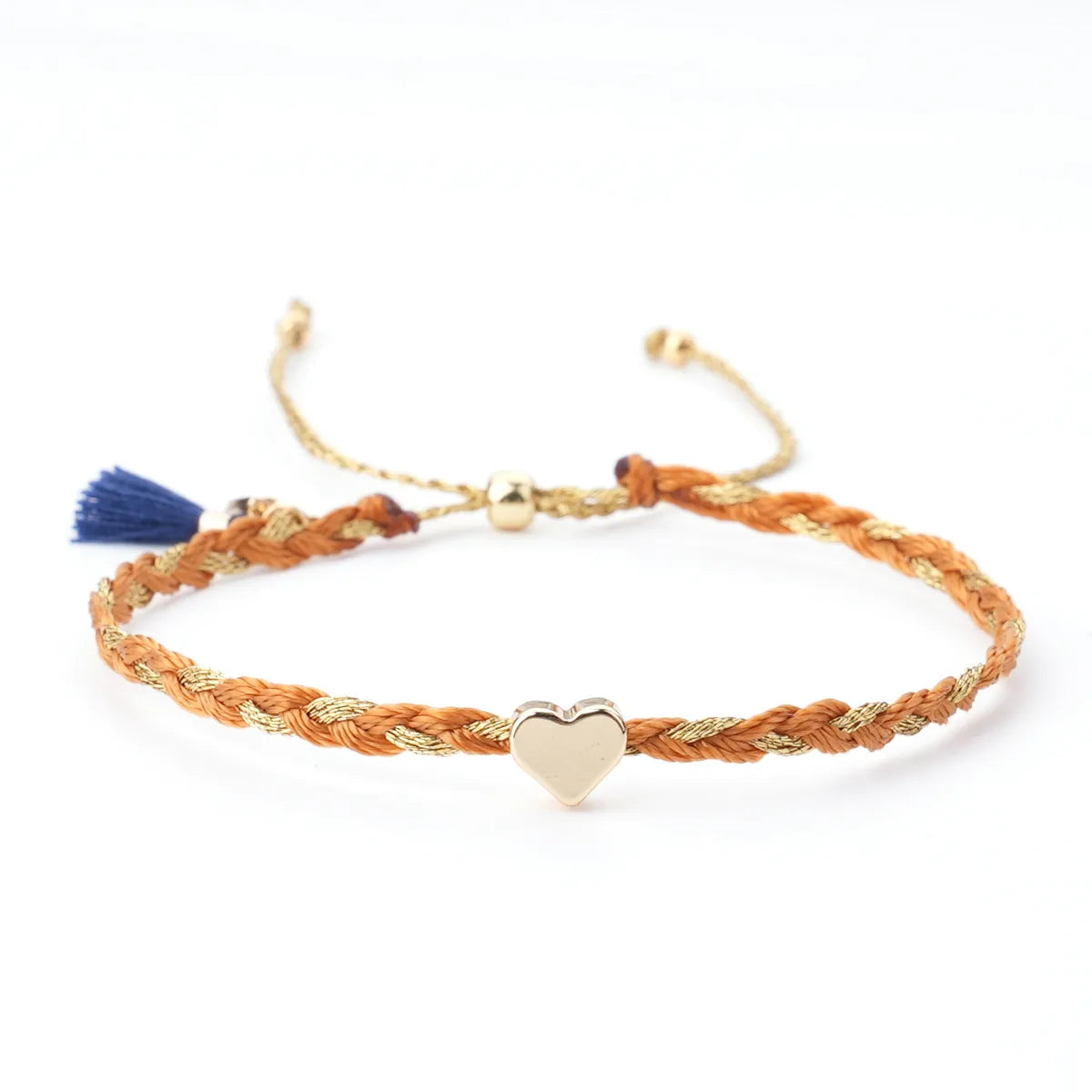 Cotton Rope Copper Simple Style Classic Style Commute Heart Shape Drawstring Bracelets