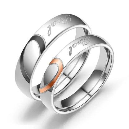 Couple Heart Shaped Stainless Steel Rings Tp190418118103