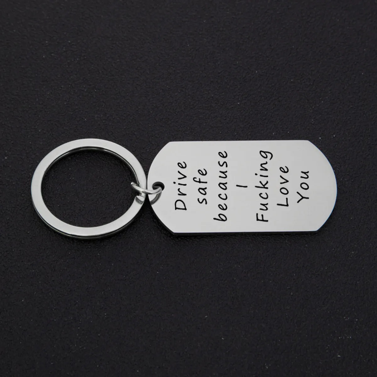 Couple Stainless Steel Letter Drive Safe Key Ring