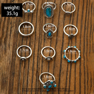 Cowboy Style Cactus Alloy Inlay Turquoise Women's Rings