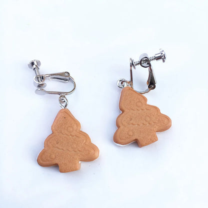 Cream Sandwich Biscuits Creative Bear Gingerbread Man Earrings