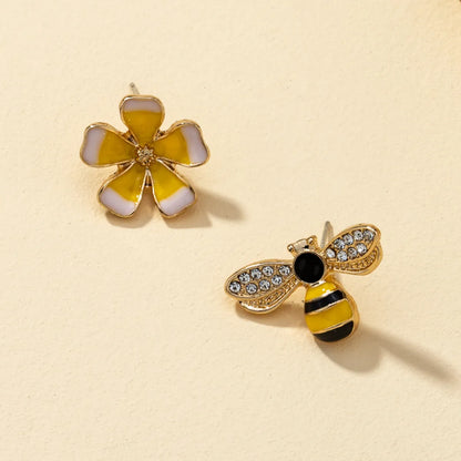 Creative Bee Flower Earrings