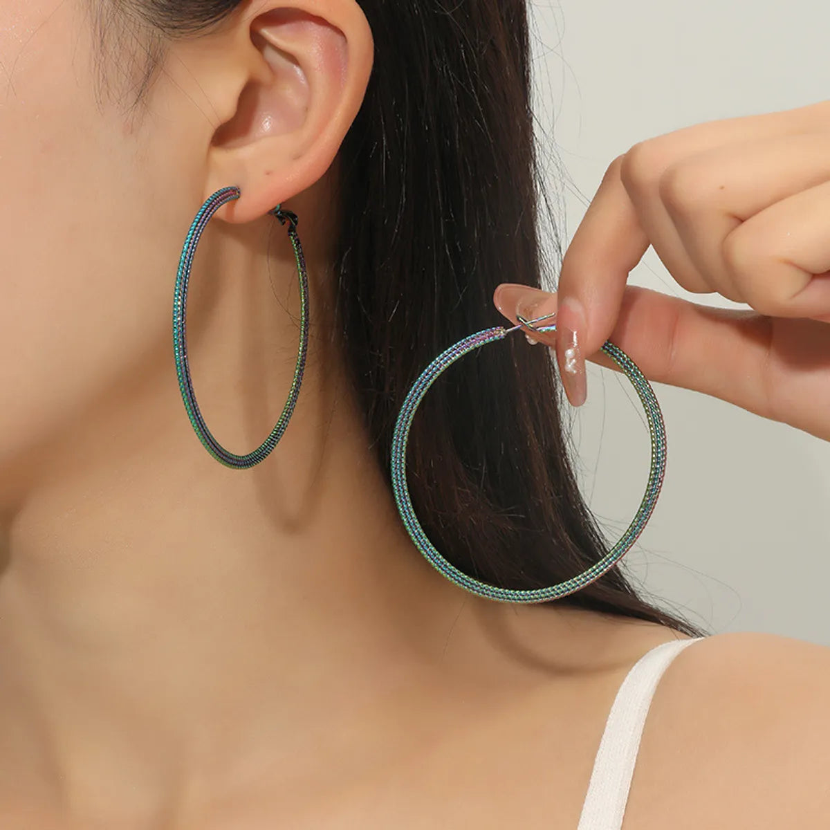 Creative Big Circle Color Simple Earrings