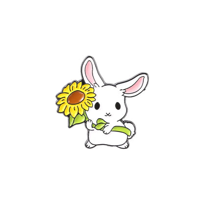 Creative Cartoon Cute Little White Rabbit Alloy Brooch