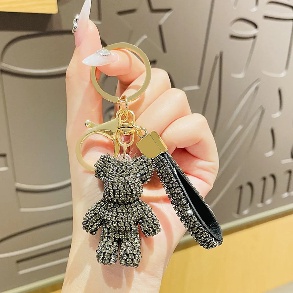 Creative Cartoon Diamond-Encrusted Bear Keychain Diamond Bear Pendant