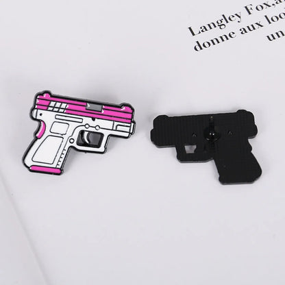 Creative Cartoon Pink Pistol Brooch Girl Cute Japanese Cute Metal Gun Badge