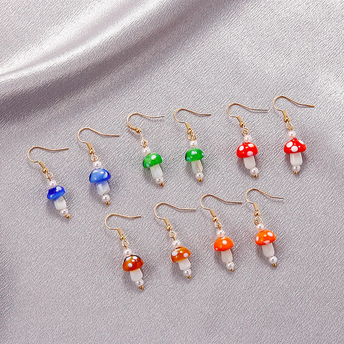 Ins Style Retro Mushroom No Inlaid Earrings