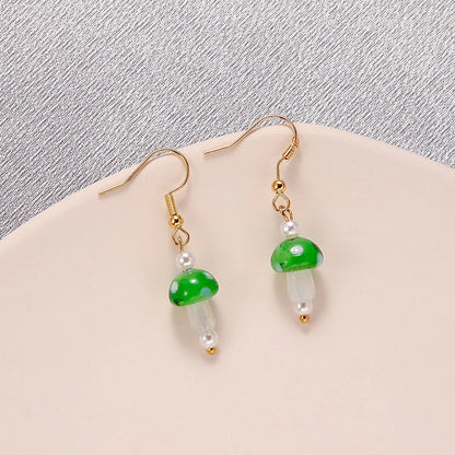 Ins Style Retro Mushroom No Inlaid Earrings