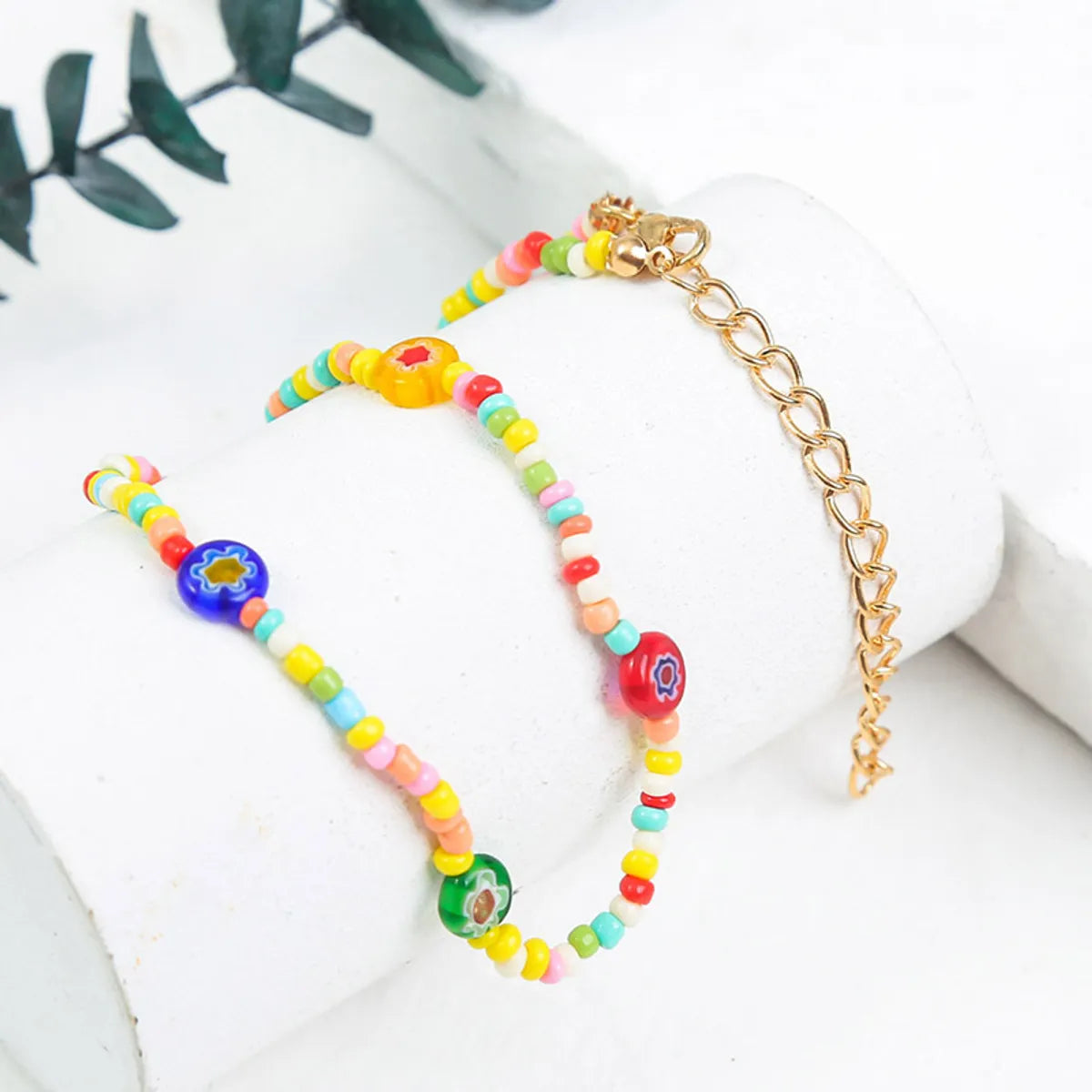 Creative Contrast Color Colorful Flower Glass Miyuki Beads Necklace Wholesale