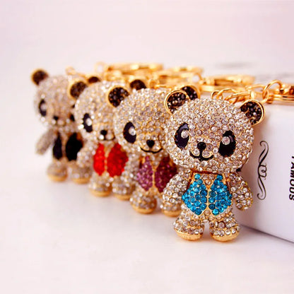 Creative Cute Cartoon Diamond-Studded Red Panda  Keychain