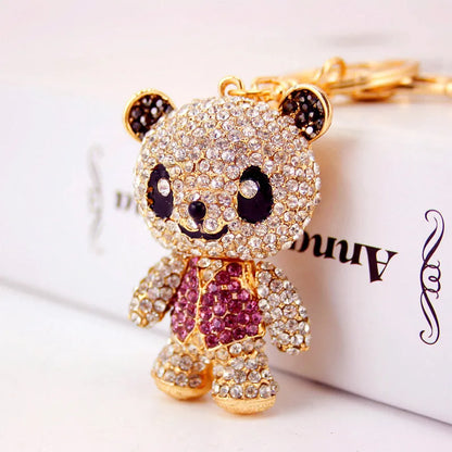 Creative Cute Cartoon Diamond-Studded Red Panda  Keychain