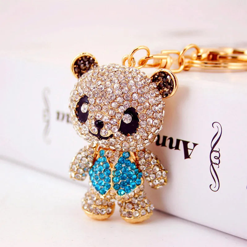 Creative Cute Cartoon Diamond-Studded Red Panda  Keychain